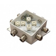 Коробка монтажная огнестойкая Гефест КМ-О (10к*10,0)-IP66-120х120, три ввода