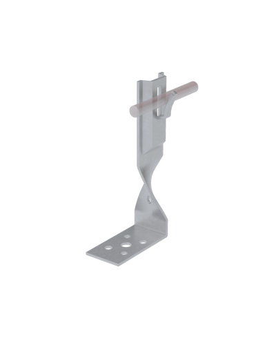 Угловой держатель зажимной скрученный для прутка Ø 5-8 мм H70 мм КМ-Профиль (UDZS-H70-D5-8) в Благовещенске Монтажные материалы Pintop.ru