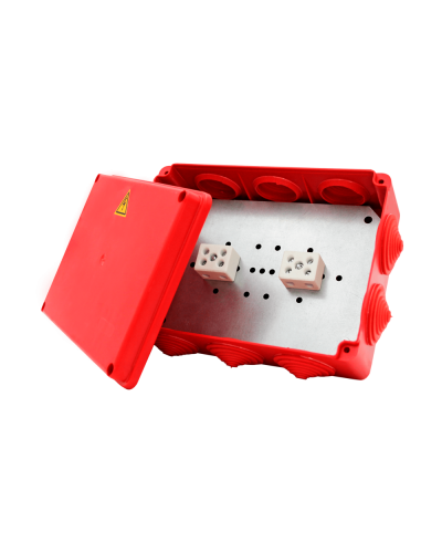 Коробка распределительная огнестойкая КРОПС-П4, IP54, габаритные размеры 150х110х70 мм, для кабелей сечением до 16 мм2, 5 клемм КМ-Профиль (FRJB-KM-P4-16-05-КРОПС-IP54) в Благовещенске Распределительные коробки Pintop.ru