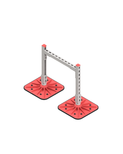 Опорная конструкция для горизонтальных прямоугольных воздуховодов и металлических лотков кабеленесущих систем TECHNORAPTOR FOOT 500х500 КМ-профиль (KM-TR-F-SSHRAD-500-500) в Благовещенске Системы видеонаблюдения Pintop.ru