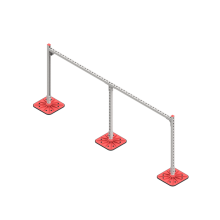 Опорная конструкция для горизонтальных прямоугольных воздуховодов и металлических лотков кабеленесущих систем TECHNORAPTOR FOOT 2500х1000 HD КМ-профиль (KM-TR-F-SSHRAD-2500-1000 HD)