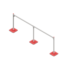 Опорная конструкция для горизонтальных прямоугольных воздуховодов и металлических лотков кабеленесущих систем TECHNORAPTOR FOOT 3000х1000 HD КМ-профиль (KM-TR-F-SSHRAD-3000-1000 HD)