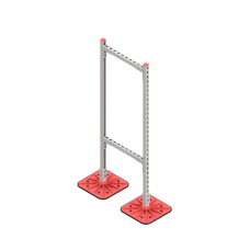 Опорная конструкция для горизонтальных прямоугольных воздуховодов и металлических лотков кабеленесущих систем TECHNORAPTOR FOOT 500х1500 КМ-профиль (KM-TR-F-SSHRAD-500-1500)