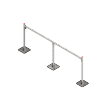 Опорная конструкция для горизонтальных прямоугольных воздуховодов и металлических лотков кабеленесущих систем TECHNORAPTOR STEELFOOT 2500х1000 КМ-профиль (KM-TR-STF-SSHRAD-2500-1000)