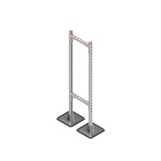 Опорная конструкция для горизонтальных прямоугольных воздуховодов и металлических лотков кабеленесущих систем TECHNORAPTOR STEELFOOT 350х1500 КМ-профиль (KM-TR-STF-SSHRAD-350-1500)