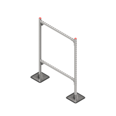 Опорная конструкция для горизонтальных прямоугольных воздуховодов и металлических лотков кабеленесущих систем TECHNORAPTOR STEELFOOT 1000х1500 КМ-профиль (KM-TR-STF-SSHRAD-1000-1500)