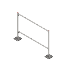 Опорная конструкция для горизонтальных прямоугольных воздуховодов и металлических лотков кабеленесущих систем TECHNORAPTOR STEELFOOT 2000х1500 КМ-профиль (KM-TR-STF-SSHRAD-2000-1500)