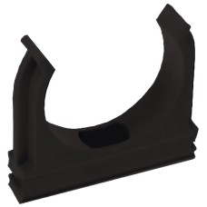 Крепёж-клипса для труб Полистирол черная д25 (100шт/1000шт уп/кор) Промрукав (02725ч)