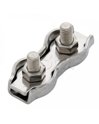 Зажим троса двойной D6мм Duplex (100шт/уп) Промрукав (PR08.3891) в Благовещенске Держатели, клипсы, скобы Pintop.ru