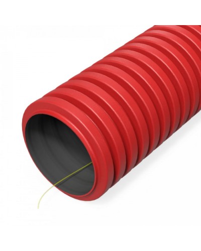 Труба гофрированная двустенная ПНД гибкая тип 1250 (SN63) с/з красная d50 мм (50 м/уп Промрукав (PR15.00993) в Благовещенске Труба гофрированная Pintop.ru