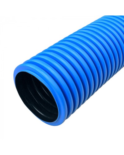 Труба гофр. двуст. ПНД жесткая тип 1250 (SN23) синяя d125 мм 5,7м (34,2м/уп) Промрукав (PR15.01054) в Благовещенске Труба гофрированная Pintop.ru