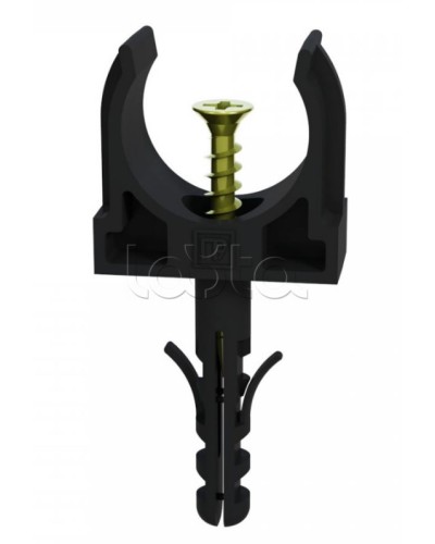 Крепеж-клипса с дюбелем и саморезом черная д20 в малой упаковке (10шт/900шт уп/кор) Промрукав (PR13.0312) в Благовещенске Крепеж: Дюбели, шурупы, саморезы Pintop.ru