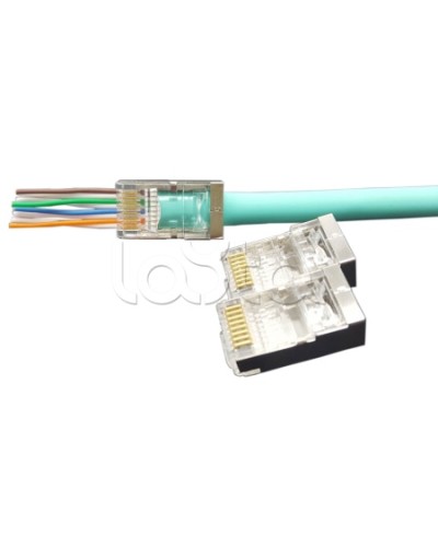 Разъем легкой оконцовки RJ-45 (8P8C) под витую пару Hyperline (PLEZ-8P8C-U-C6-100) в Благовещенске Патч-корды и пигтейлы Pintop.ru