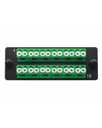 Комплект планка Q-SLOT с 12 адаптерами дуплекс LC OS2, монтажные шнуры, КДЗС Eurolan 38M-S2-2L-12BL в Благовещенске Коннекторы Pintop.ru