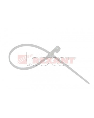 Хомут-стяжка нейлоновый под винт 2.5х100 мм белый (100шт/уп) REXANT 07-0104 в Благовещенске Стяжки-хомуты Pintop.ru