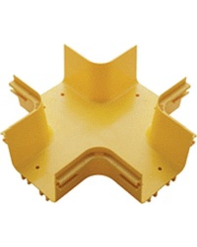 Х-соединитель оптического лотка 120 мм, желтый LANMASTER LAN-OT120-XT в Благовещенске Аксессуары для кабель-канала Pintop.ru