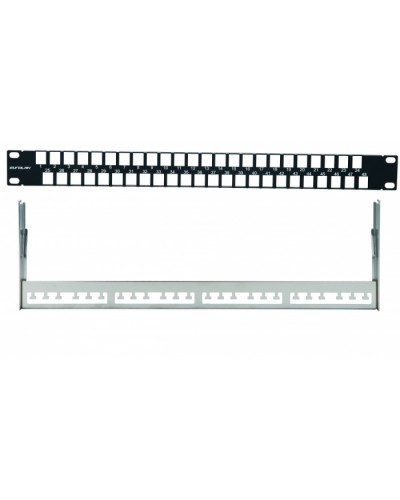 Наборная коммутационная панель 19”, 1U, 48 портов UTP/FTP Eurolan (27F-00-48BL) в Благовещенске Патч-панели Pintop.ru