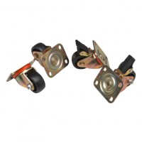 Комплект роликов, 2 шт с тормозом, 2 обычных, нагрузка 150 кг на ролик Datarex DR-460000