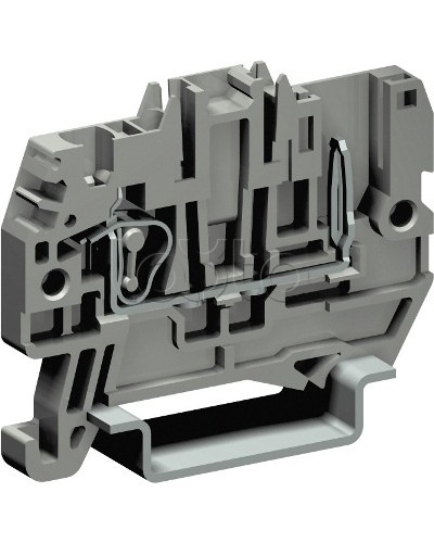 Пружинная проходная клемма со штыревым контактом. Серая. 2,5 кв. мм. DKC ZHVP300GR-RET в Благовещенске Аксессуары для лотков Pintop.ru