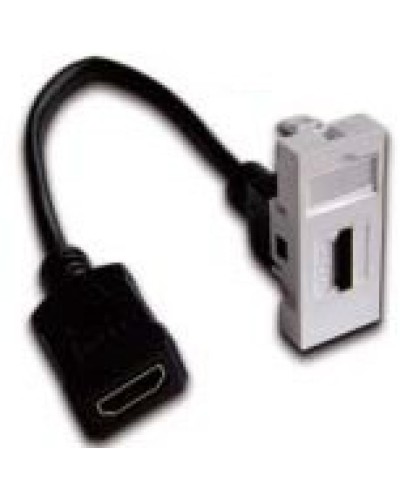 Вставка Mosaic 22.5x45 с адаптером HDMI с удлинителем, мама-мама, белая LANMASTER LAN-SIP-22HDMI-WH в Благовещенске Коммутационные изделия Pintop.ru