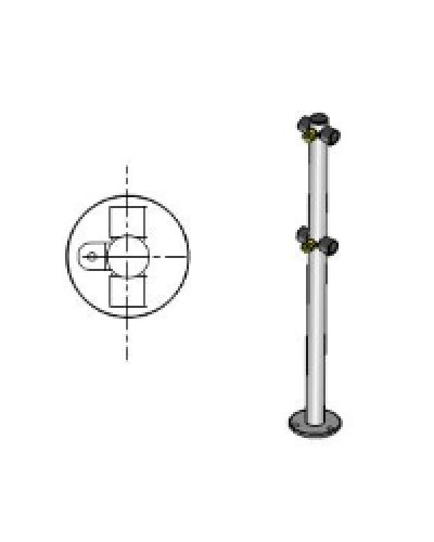 Стойка ограждения с 2-мя полупетлями под поворотную створку или секцию Т-образная по 2 муфты слева и справа Oxgard Стойка ограждения с 2-мя полупетлями Т-образная (ВЗР 1996.09.21) в Благовещенске Ограждения Pintop.ru