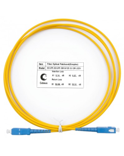 Шнур оптический simplex SC-SC 9/125 SM 2 м LSZH Cabeus FOP(s)-9-SC-SC-2M в Благовещенске Патч-корды оптические Pintop.ru