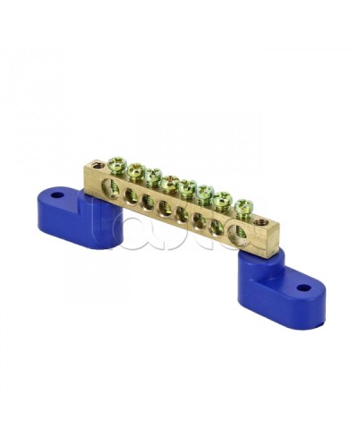 Шина 0 N (8х12мм) 8 отверстий латунь 2 синих угловых изолятора EKF PROxima (sn0-125-08-2) в Благовещенске Крепежные изделия Pintop.ru