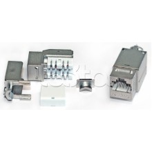 Вставка Keystone Jack RJ-45(8P8C), категория 6A, экранированная, 110 IDC, заделка с помощью NE-TOOL, белая Hyperline KJNE-8P8C-C6A-90-SH-F-WH