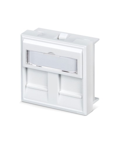 Вставка 45x45 (Mosaic) для 2 модулей формата Keystone Jack с маркером (FP-45-2M) Пожтехкабель СКС (202-032) в Благовещенске Модули Keystone Pintop.ru