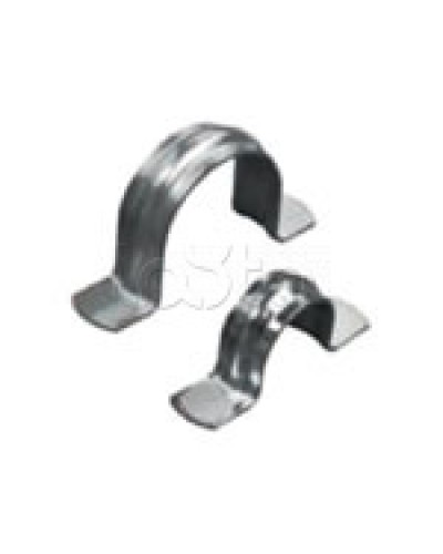 Скоба оцинкованная двухлапковая без монтажного отверстия, для трубы D63мм (1уп = 50шт) Экопласт (43661) в Благовещенске Держатели, клипсы, скобы Pintop.ru