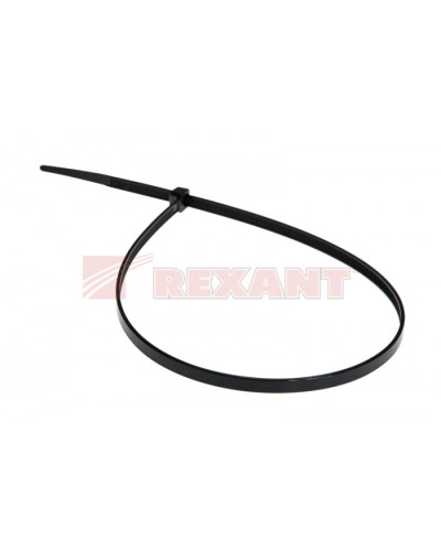 Хомут-стяжка нейлоновый 5х450 мм чёрный (100шт/уп) REXANT 07-0451-5 в Благовещенске Стяжки-хомуты Pintop.ru