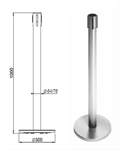 Стойка ограждения передвижная с ремнем Oxgard Стойка ограждения передвижная с ремнем (5 метров черный) (ВЗР2387.01) в Благовещенске Ограждения Pintop.ru