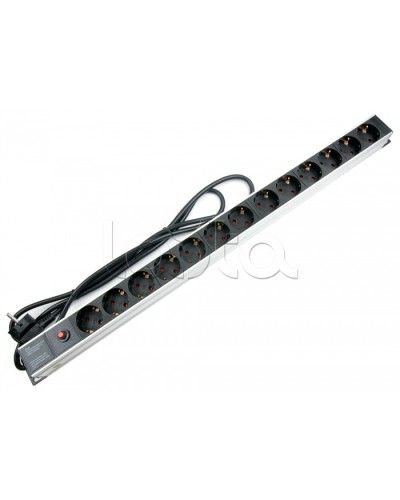 Блок евророзеток для 19 шкафов, 13 розеток, фильтр, 16 A Cabeus PDU-13P-F-2EU в Благовещенске Блоки розеток Pintop.ru