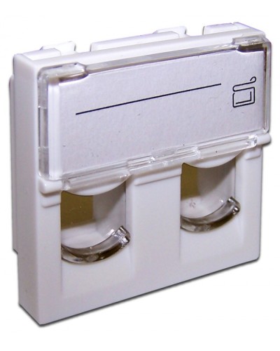 Вставка 45x45 на 2 модуля, со шторкой и увеличенным окном маркировки, белая LANMASTER (LAN-SIP-24L-WH) в Благовещенске Коннекторы и разъемы Pintop.ru