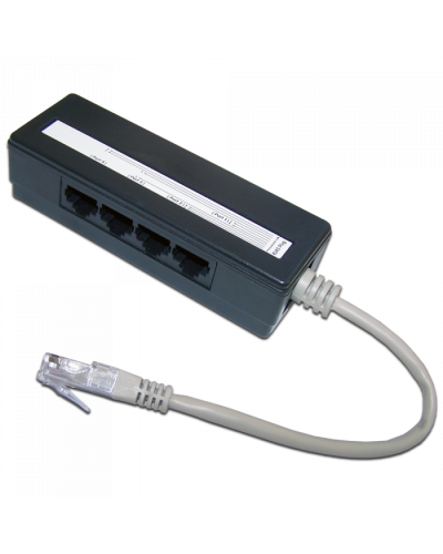 Сплиттер 1 на 4 RJ-45 TWT (TWT-4U1) в Благовещенске Проходные адаптеры RJ-45 и разветвители Pintop.ru