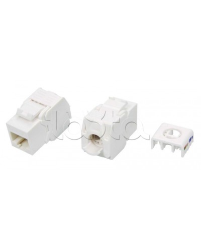 Вставка Keystone Jack RJ-45(8P8C) Hyperline KJ8-8P8C-C5e-180-TLS-WH в Благовещенске Модули Keystone Pintop.ru