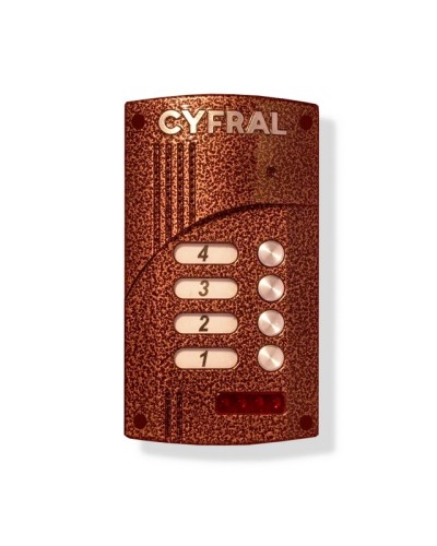 Блок вызова видеодомофона на 4 абонента со встроенным коммутатором Цифрал M-4.1M/VC в Благовещенске Блоки вызова многоабонентные Pintop.ru