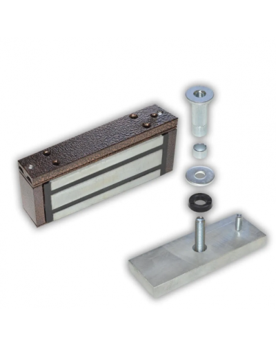 Замок электромагнитный Олевс М1-200 с планкой коричневый в Благовещенске Электромагнитные замки Pintop.ru
