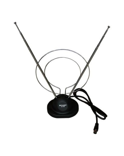 Антенна комнатная телескопическая на подставке «Усы+кольцо», RX-100 REXANT 34-0100 в Благовещенске Системы видеонаблюдения Pintop.ru