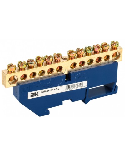 Шина N ноль на DIN-изоляторе ШНИ-8х12-12-Д-С IEK (YNN10-812-12D-K07) в Благовещенске Клеммные колодки Pintop.ru