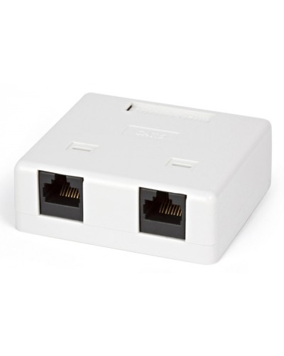 Розетка компьютерная RJ-45(8P8C) Hyperline SB1-2-8P8C-C6-WH в Благовещенске Розетки компьютерные и телефонные Pintop.ru